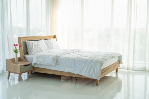 white pillow on bed decoration in bedroom